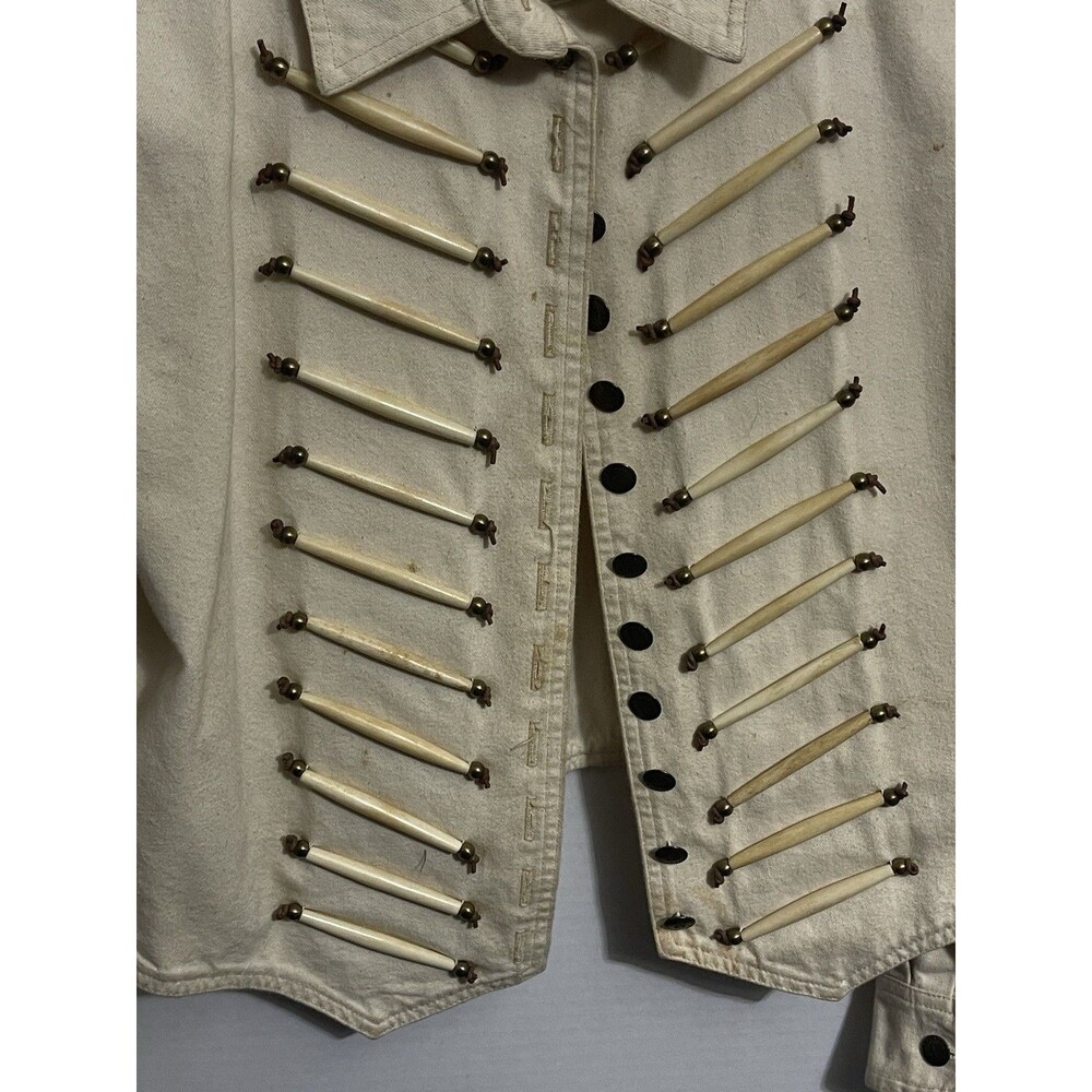 Double D Ranch Western 100 Cotton Bone Detail Fringe Size Medium (Read) - Picture 2 of 7